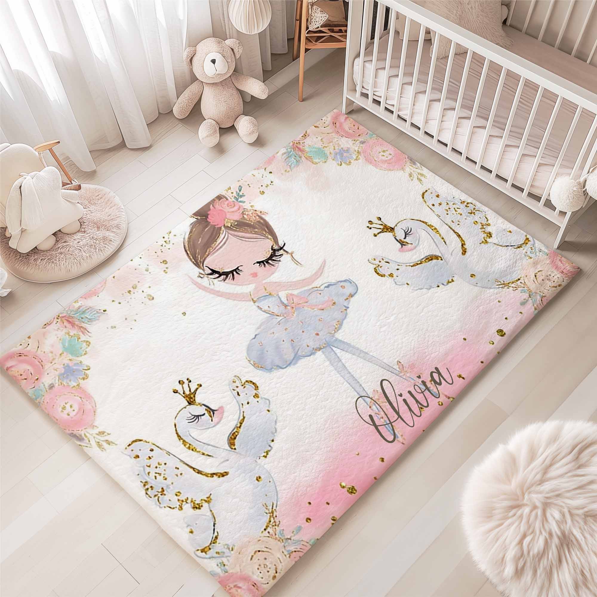 Swan Lake Ballerina Nursery Rug – hugtorugs