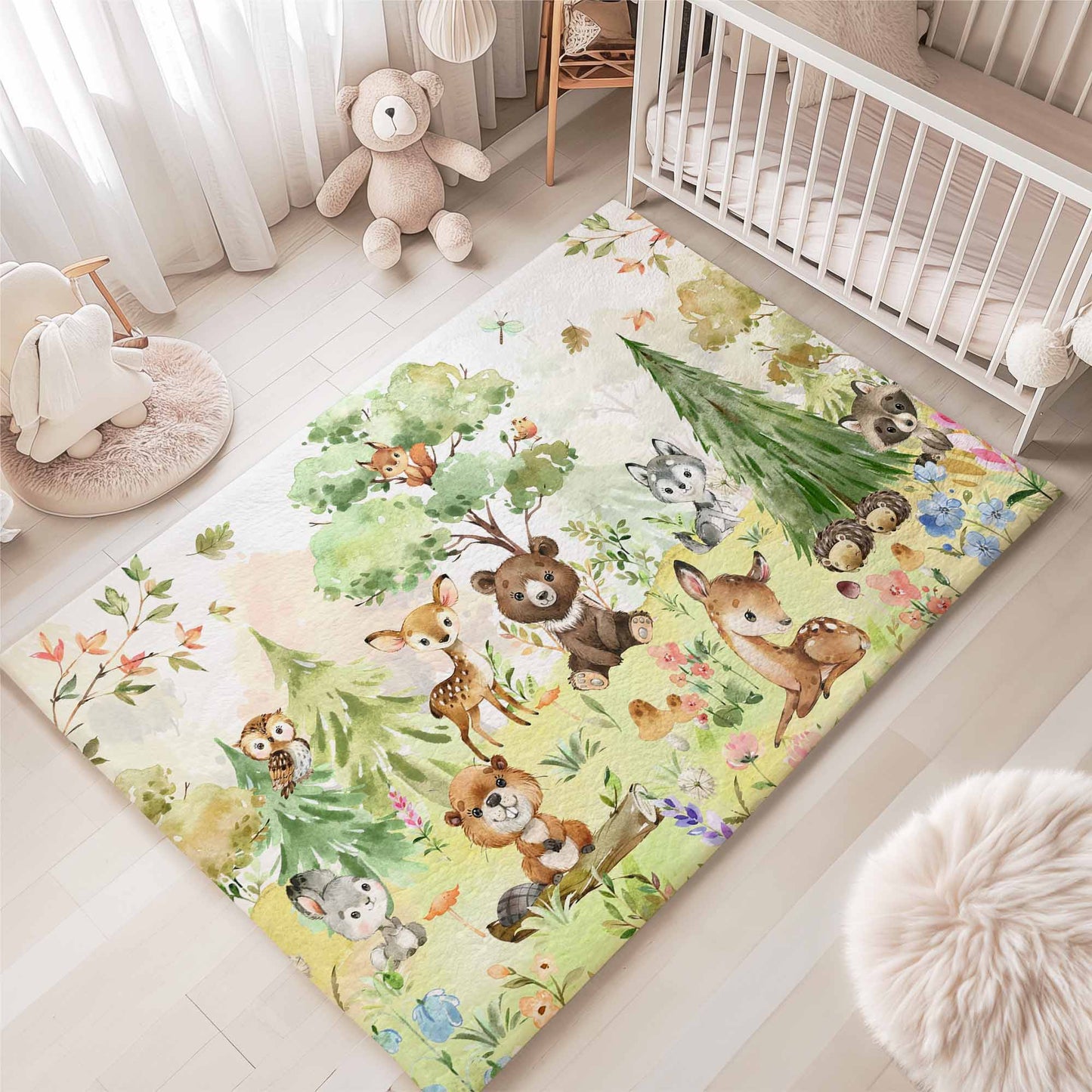 Woodland Animals And Friends Rug