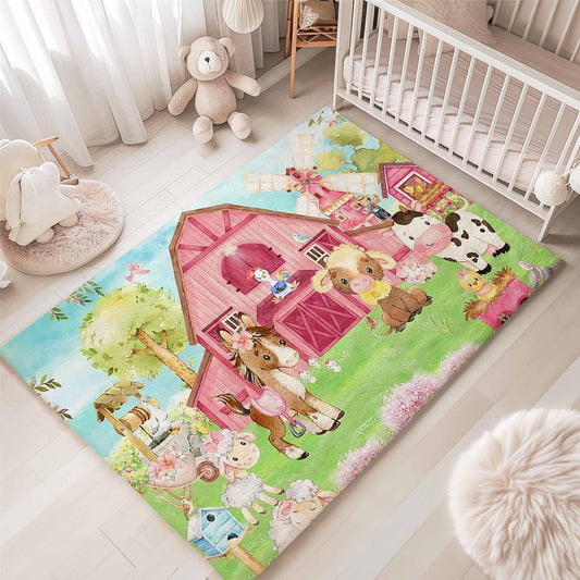 Farm Animals Playroom Rug