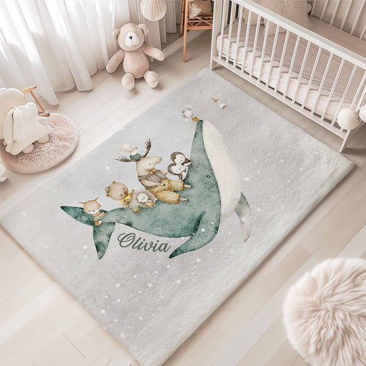 Whale and Friends Nursery Rug