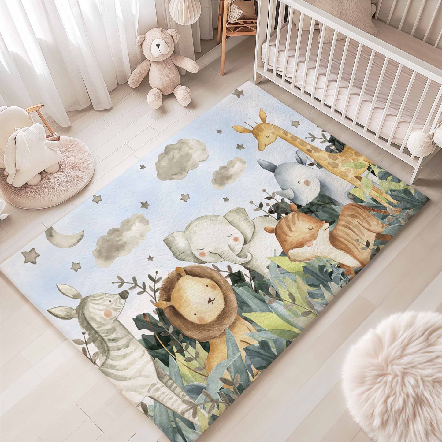 Safari Animals Nursery Rug