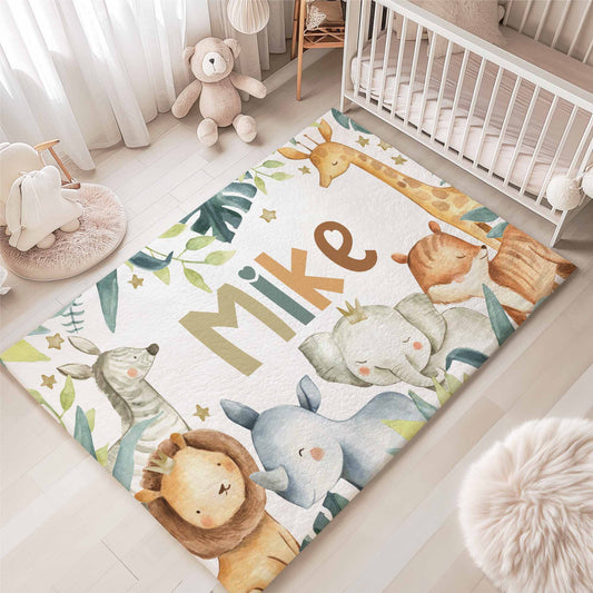 Safari Animals Nursery Rug