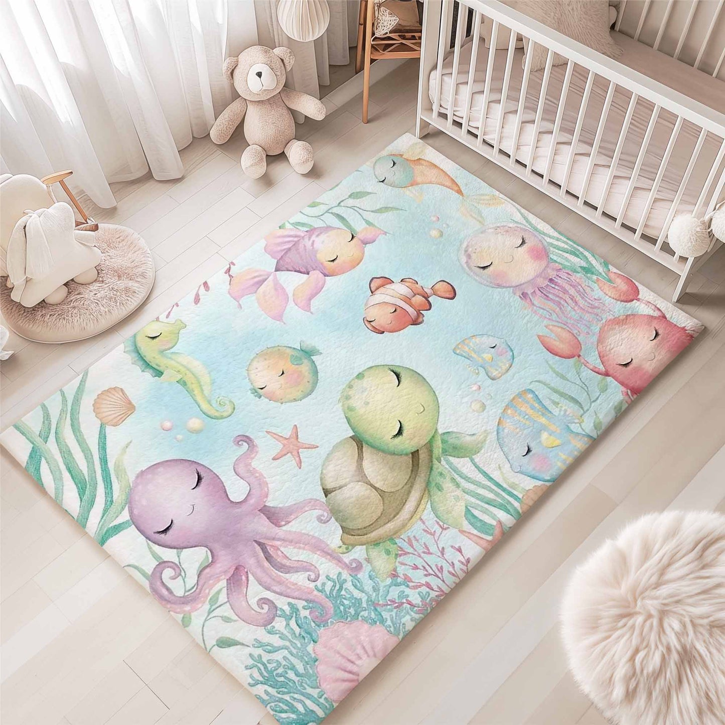 Ocean Animals Nursery Rug