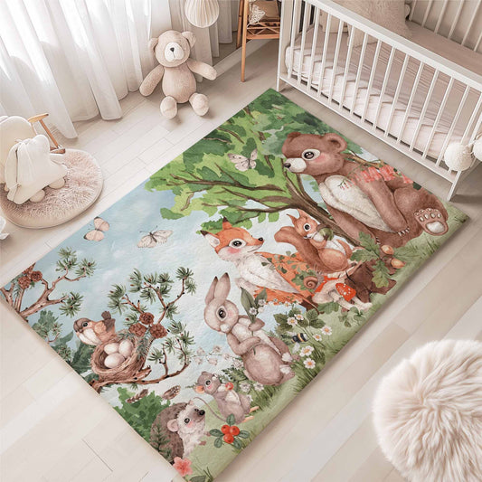 Woodland Animals Nursery Rug
