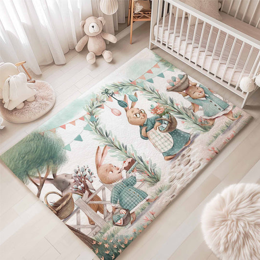 Bunny Family Nursery Rug