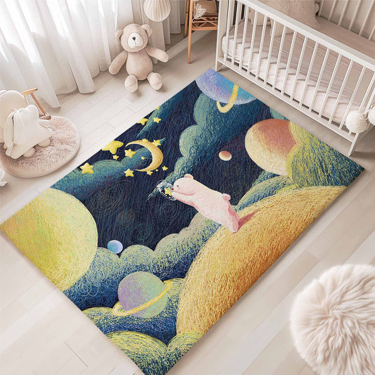 Space Bear Nursery Rug