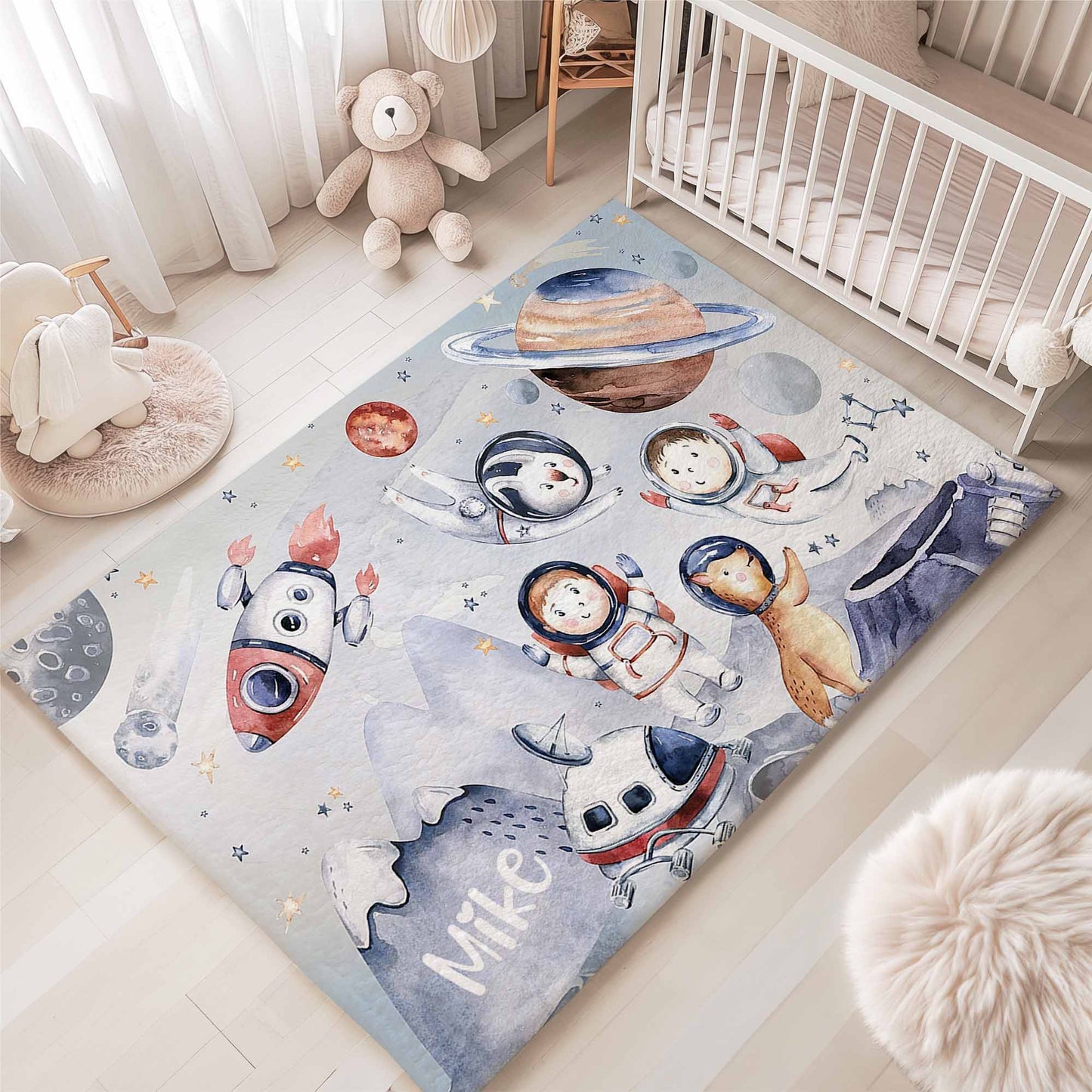 Astronaut Space Playroom Rug