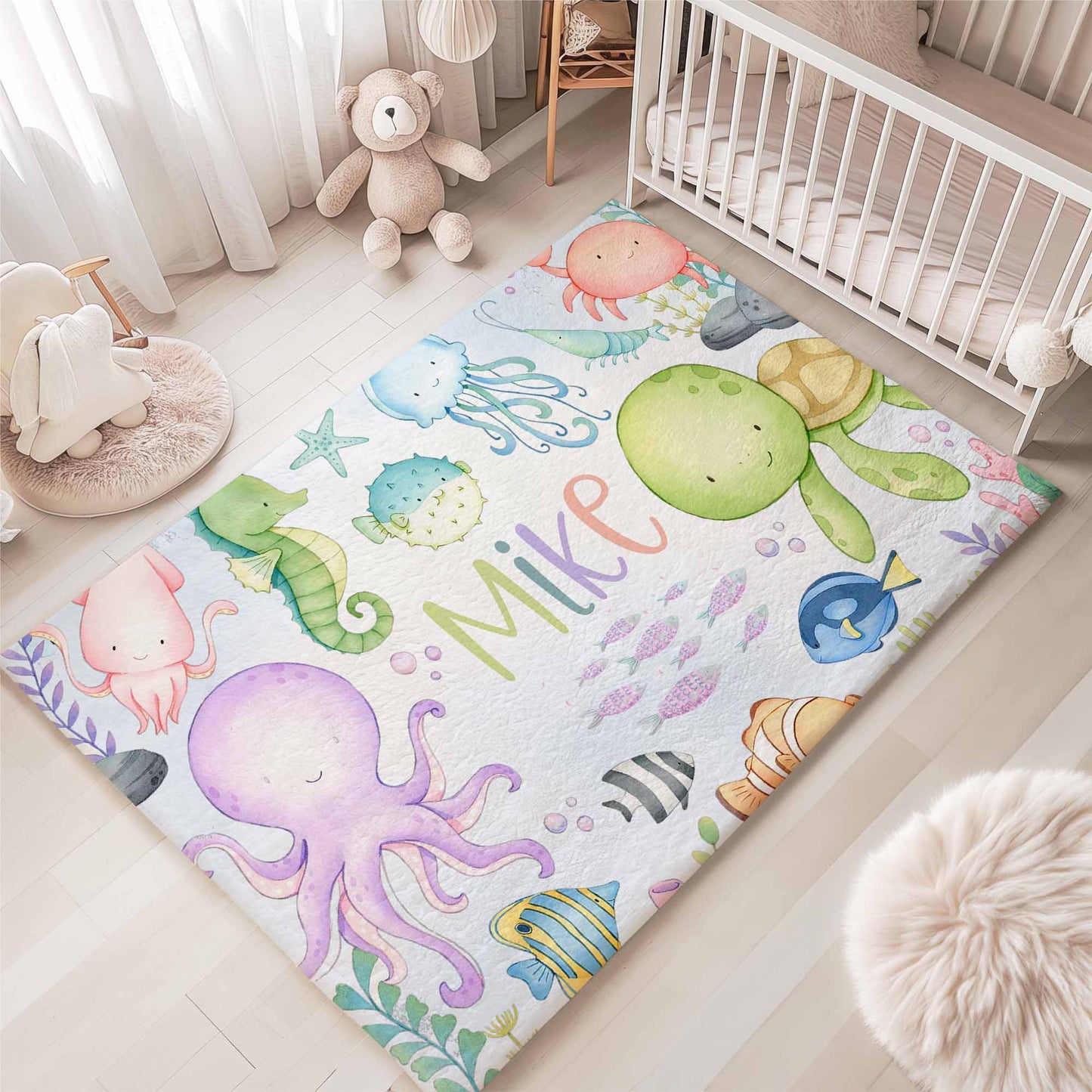Ocean Animals Nursery Rug