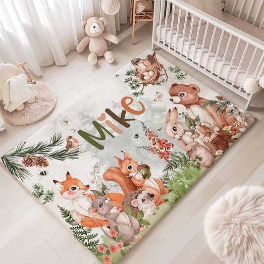 Forest Animals Nursery Rug