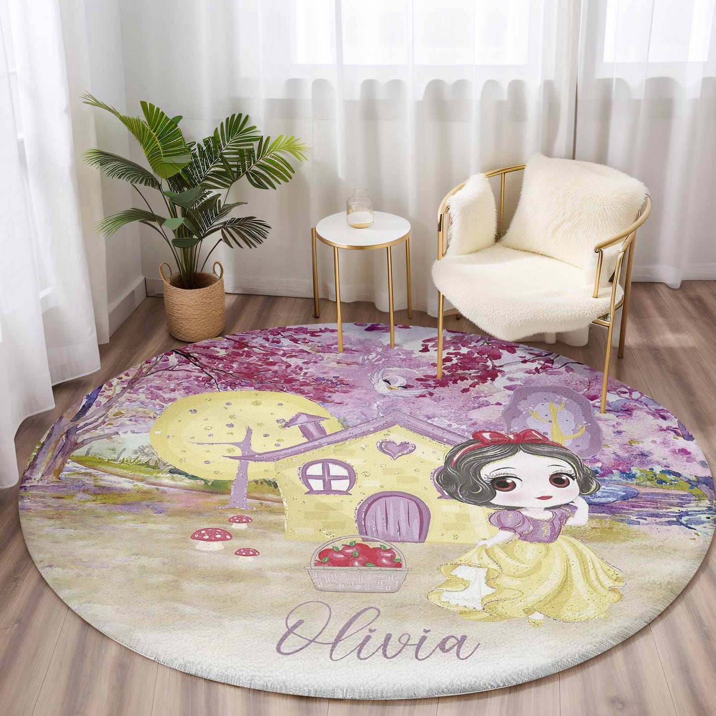 Princess Girl Round Rug