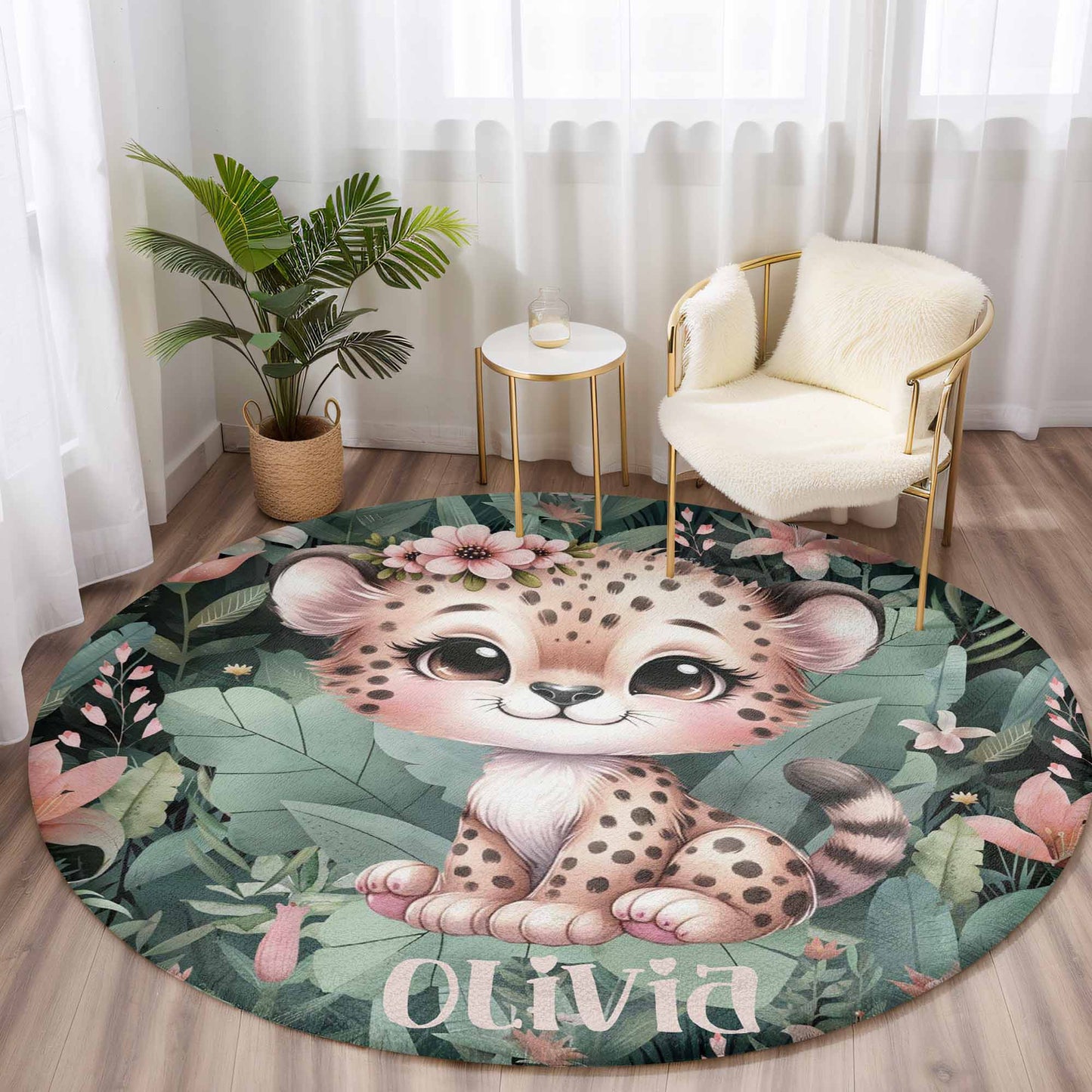 Baby Leopard Round Rug