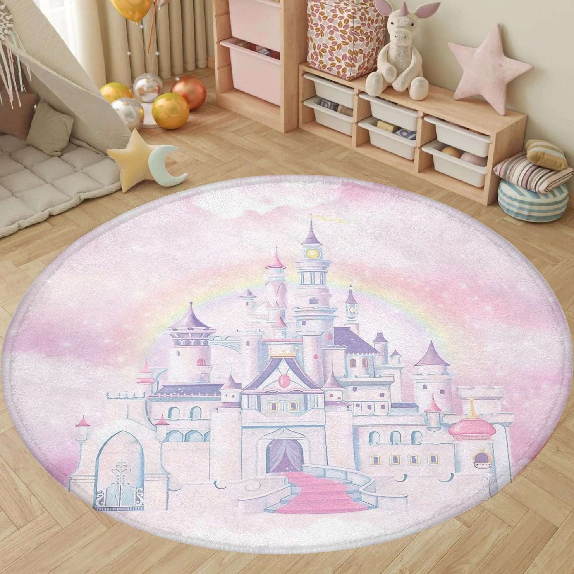 Princess Castle Round Rug