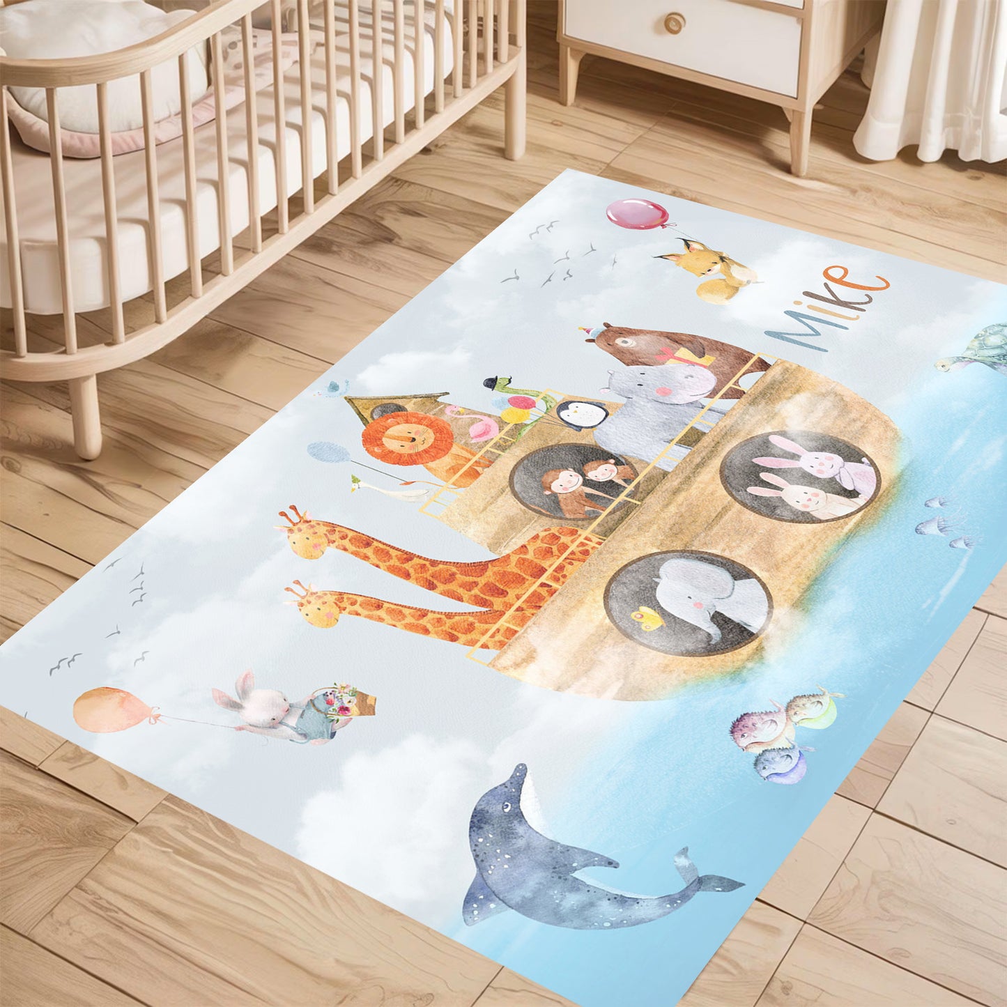 Noah Ark Animals Nursery Rug