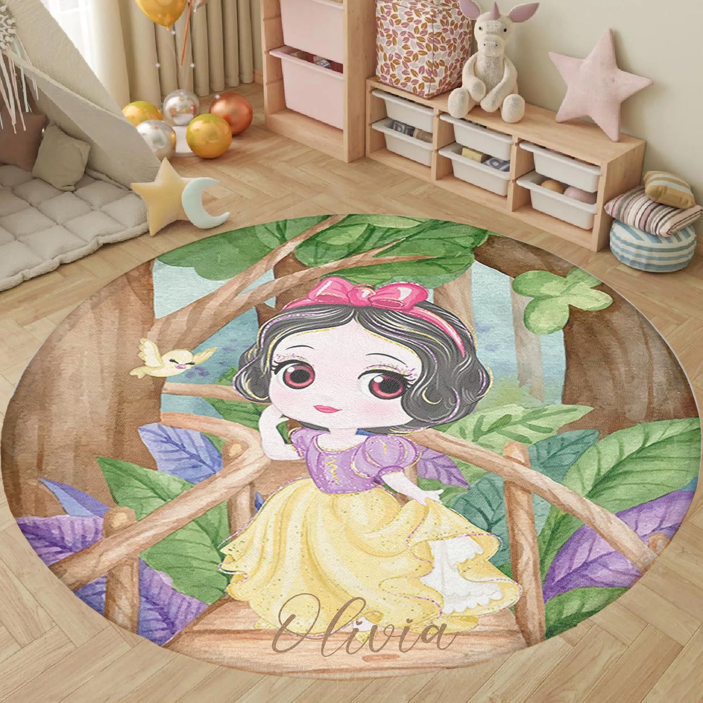 Princess Girl Round Rug