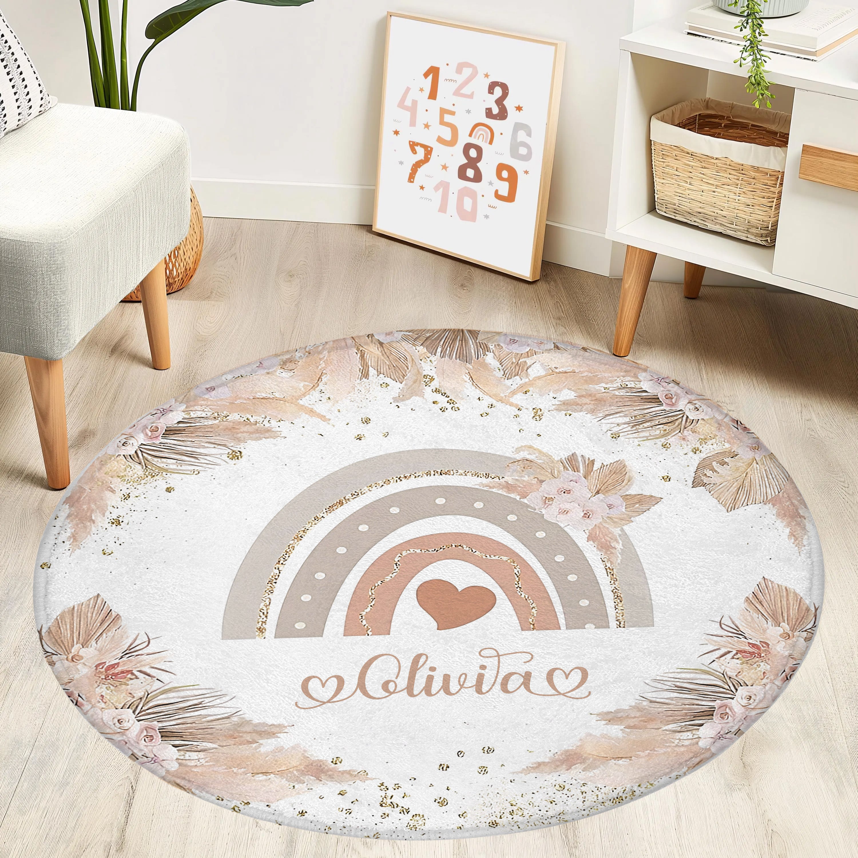 Round Bow Rug Boho Rainbow Round Rug – hugtorugs