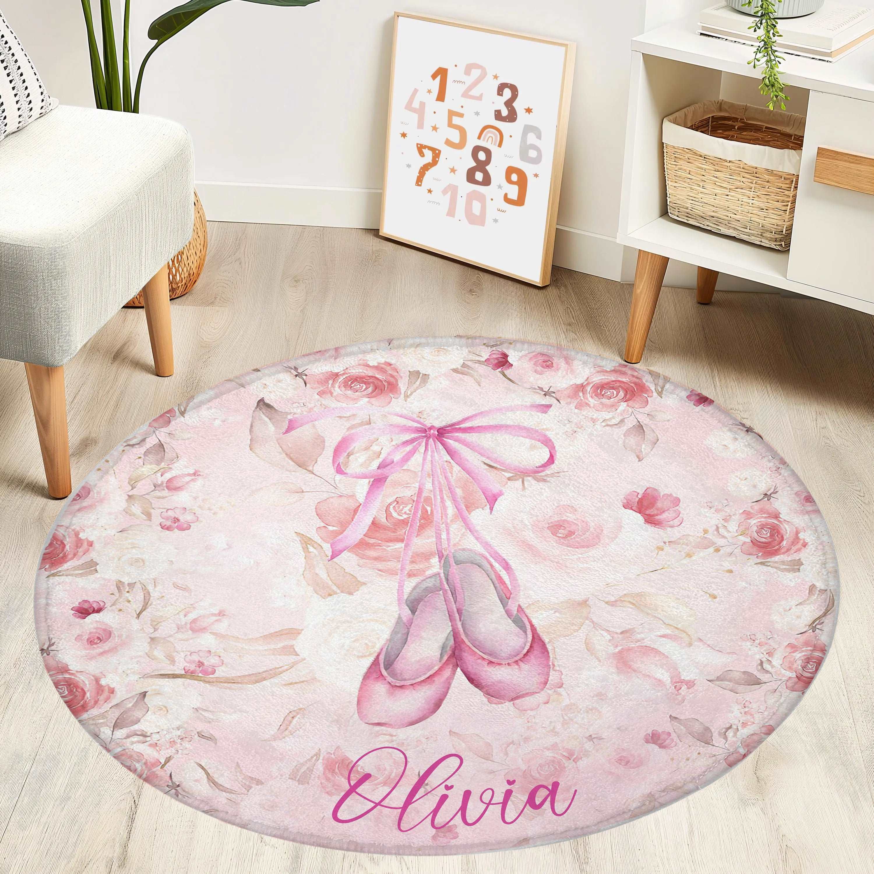 Ballerina Rose Floral Round Rug – hugtorugs