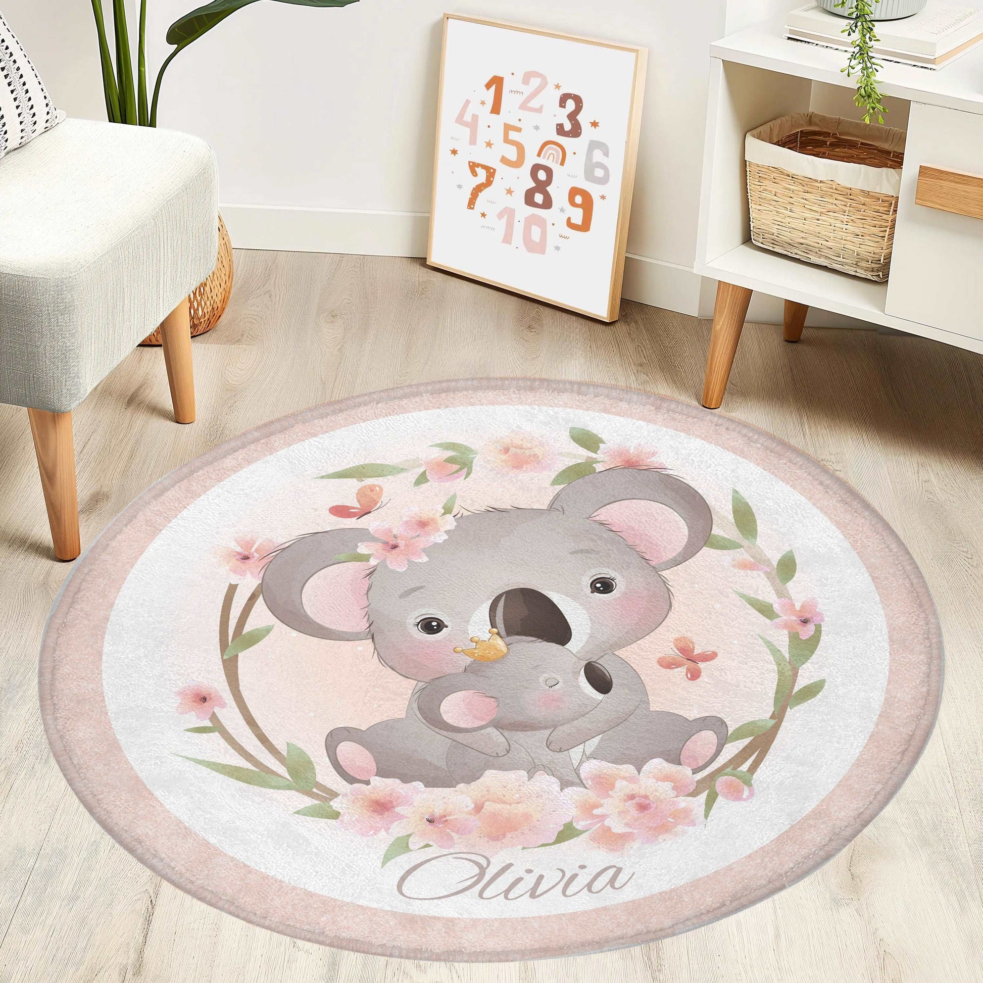 Mum And Baby Koala Round Rug