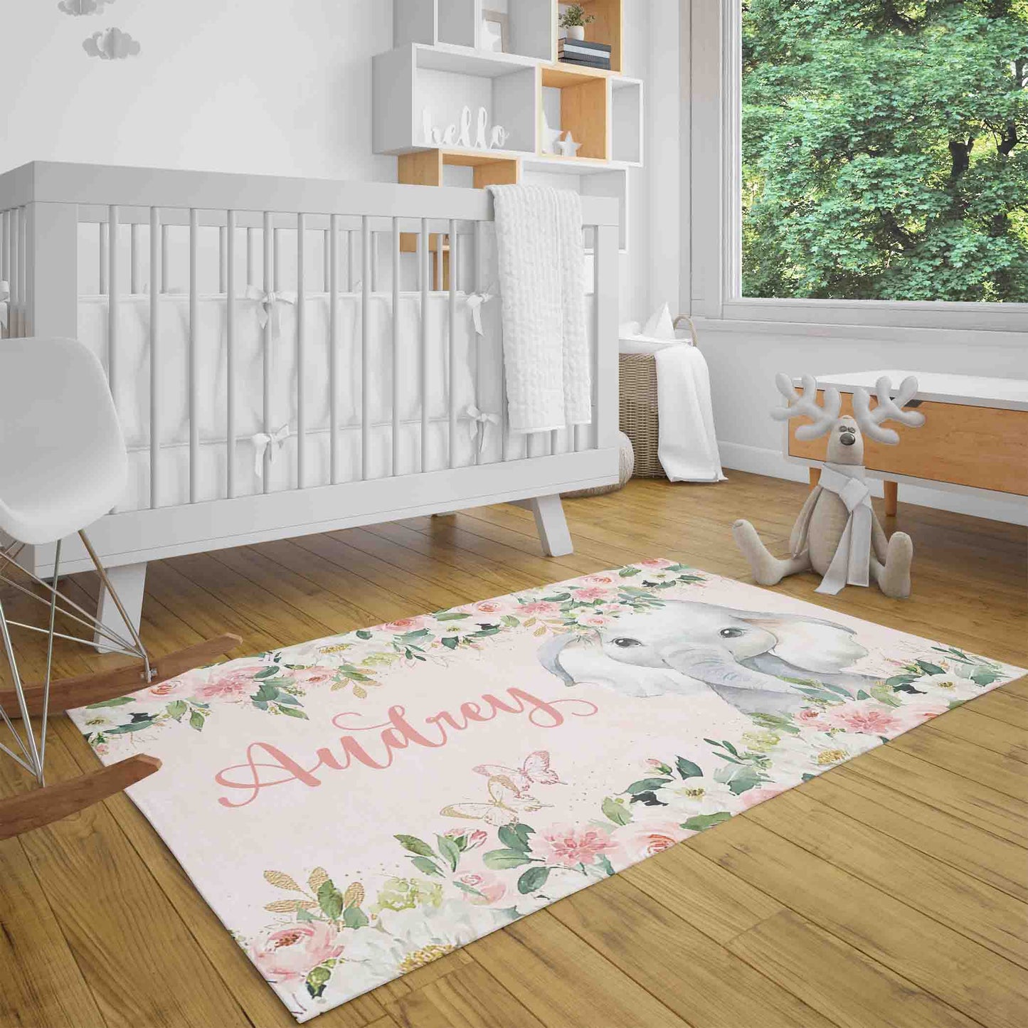 Elephant Rose Floral Rug