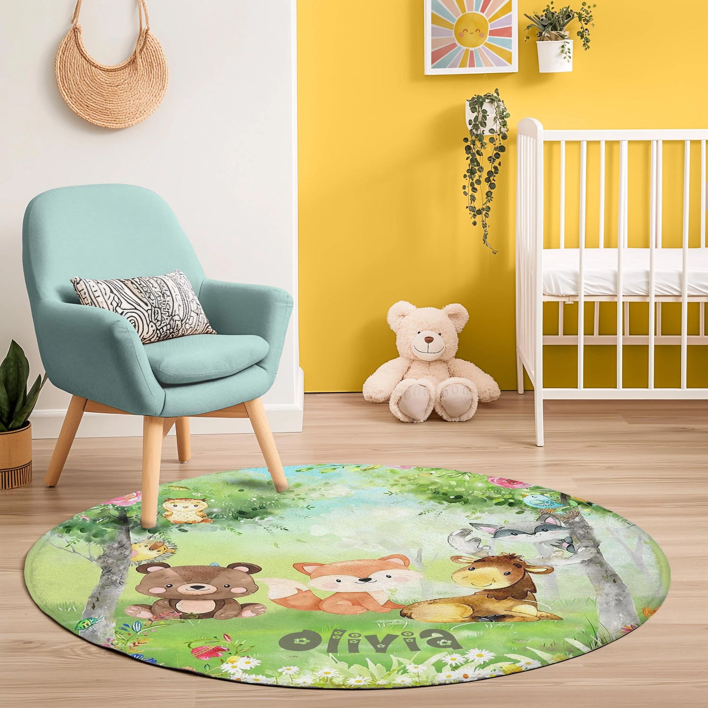 Forest Animals Round Rug
