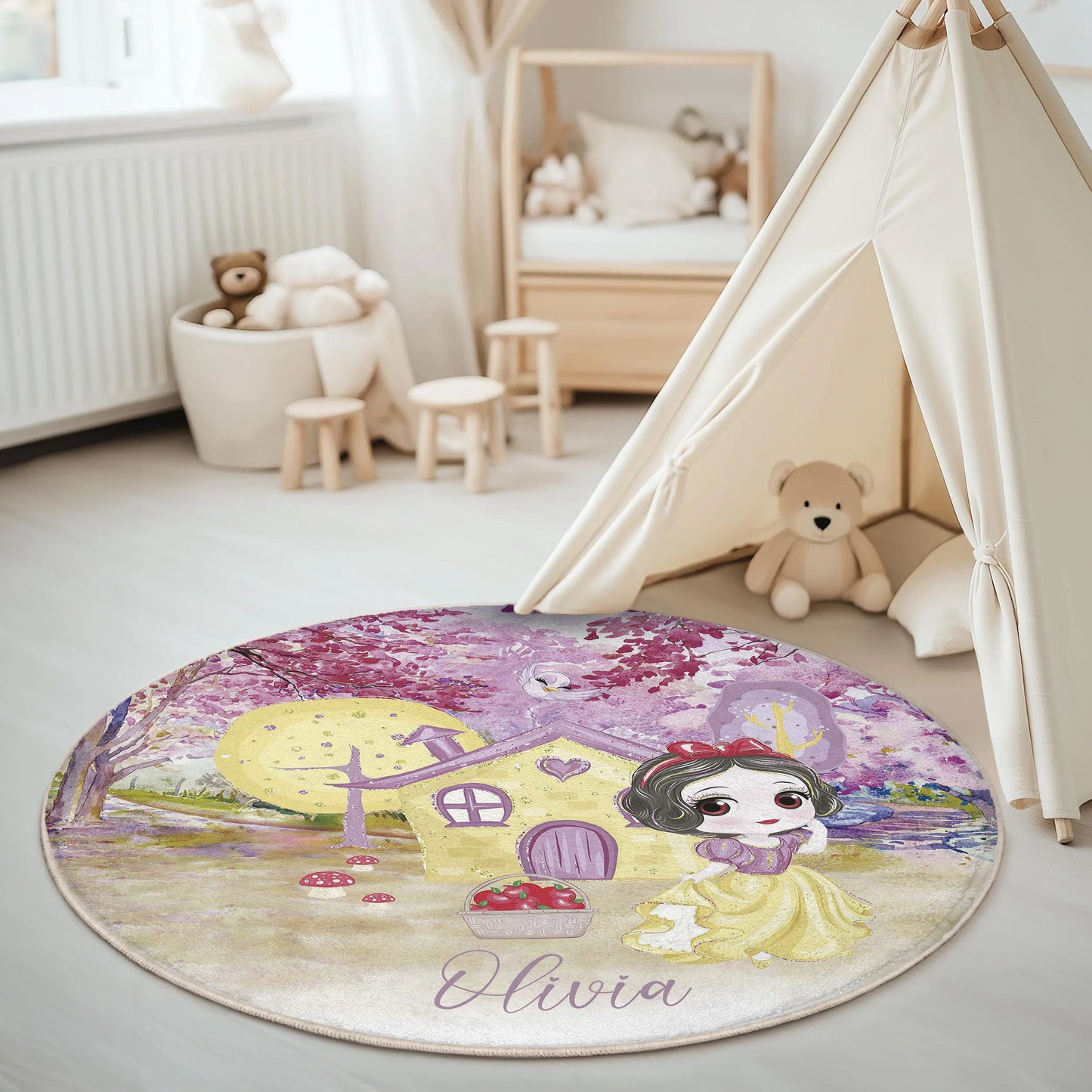 Princess Girl Round Rug