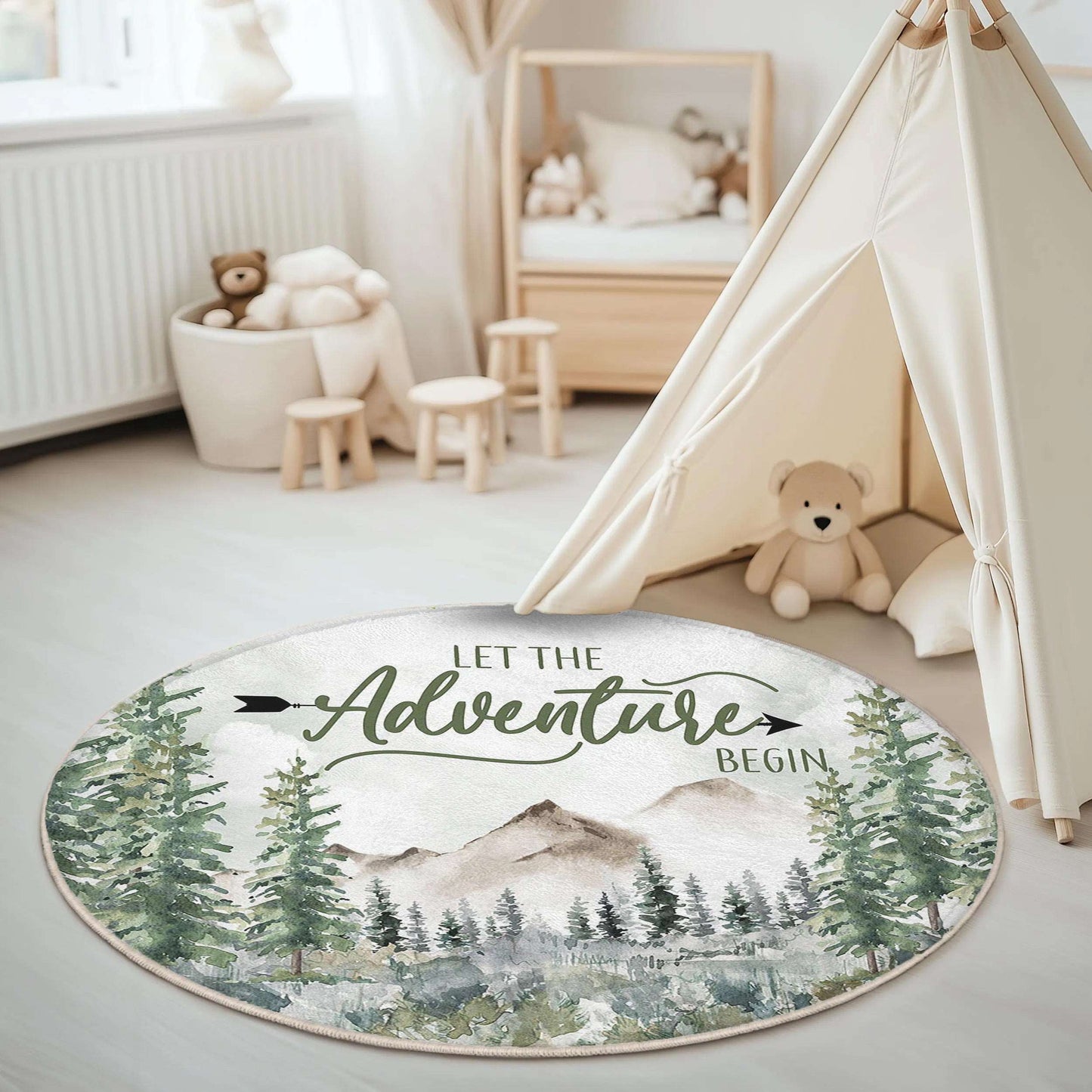 Let The Adventure Begin Round Rug