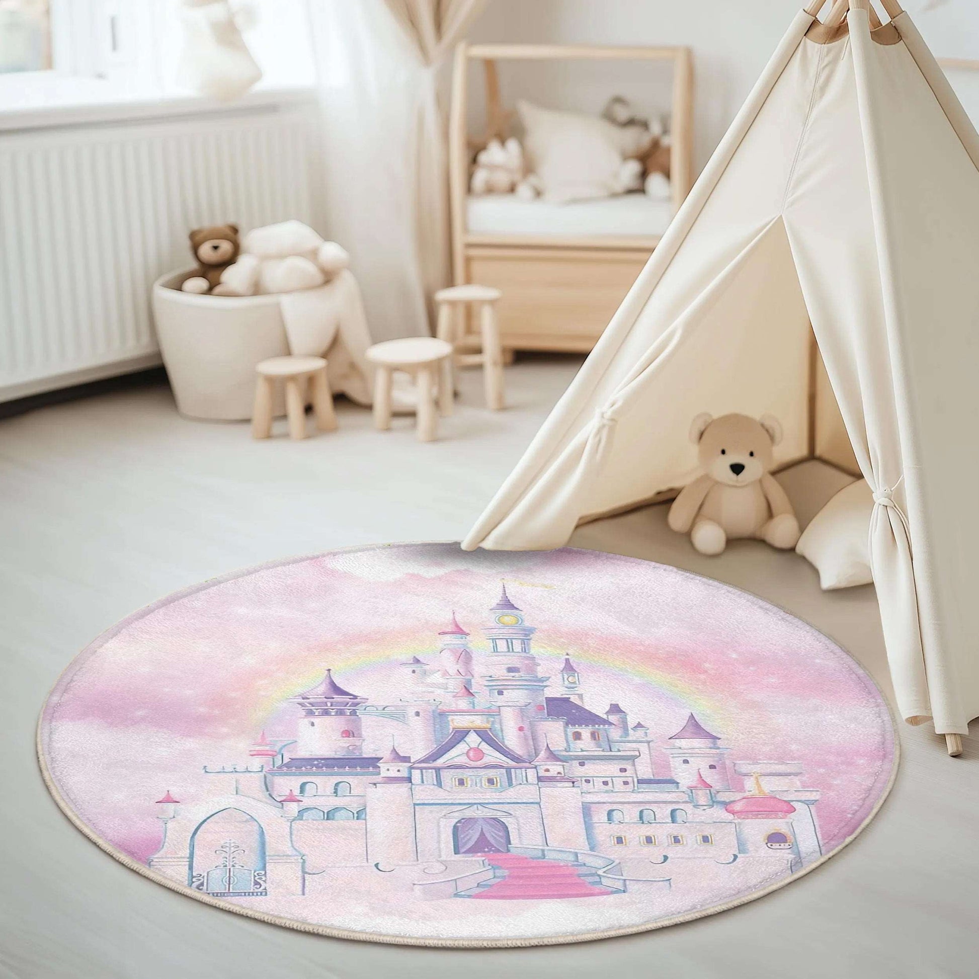 Princess Castle Round Rug