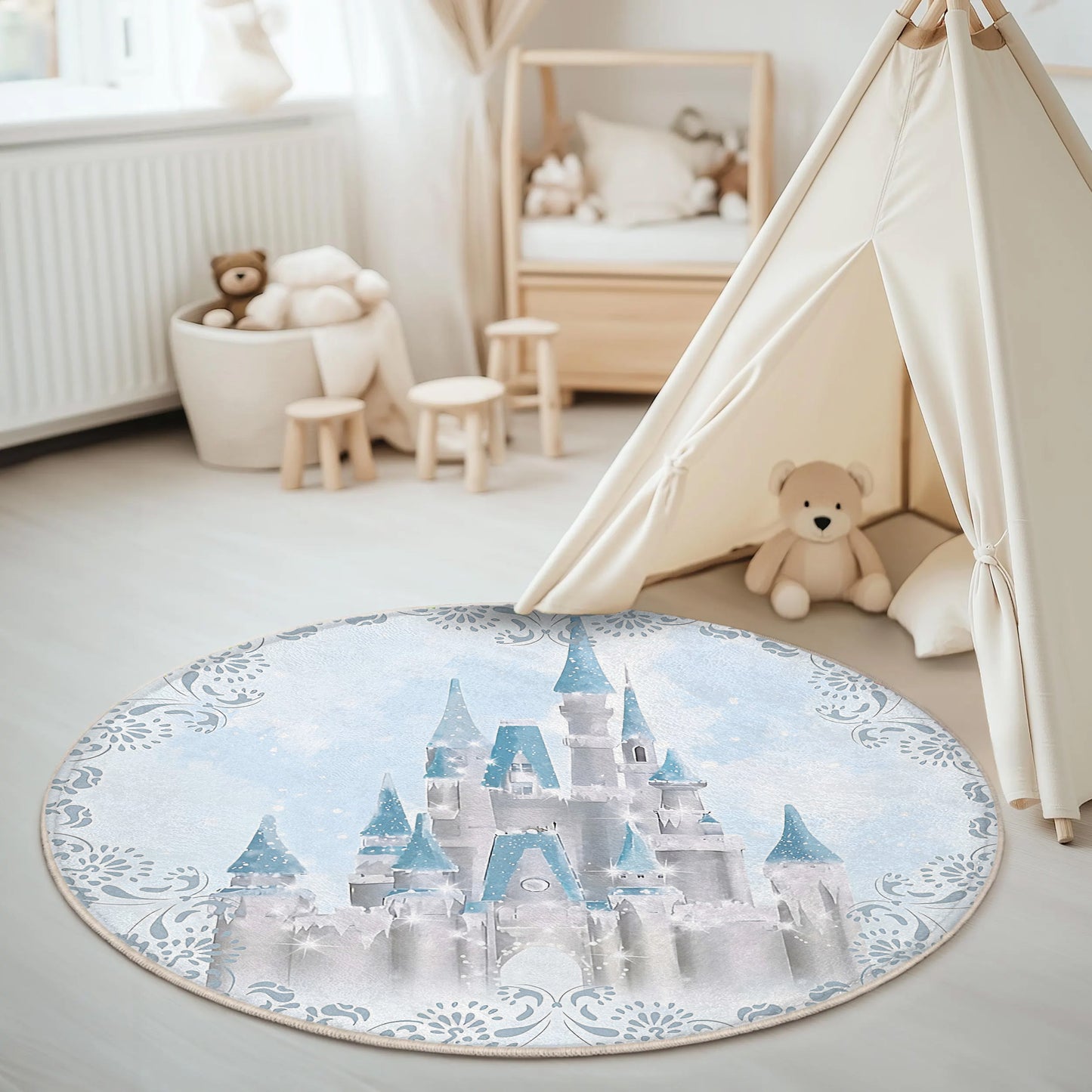 Princess Castle Round Rug