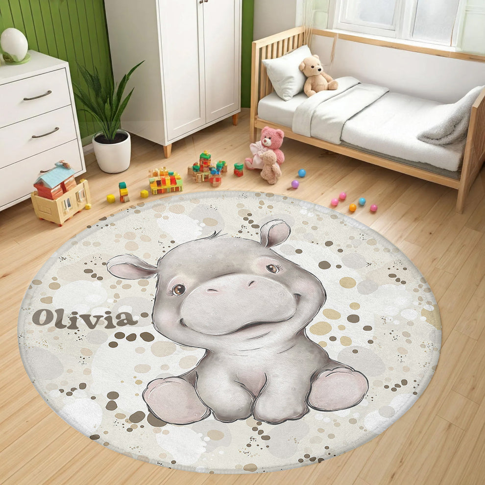 Baby Hippo Round Rug – hugtorugs