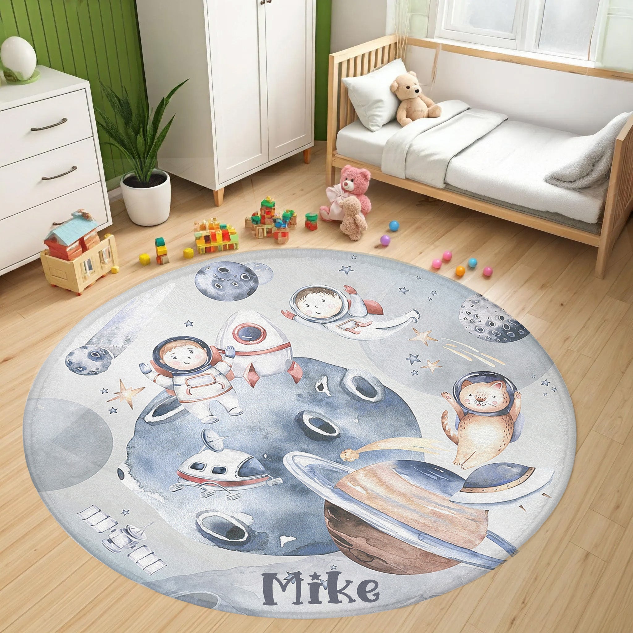 Space Round Rug Astronaut Space Round Rug – hugtorugs