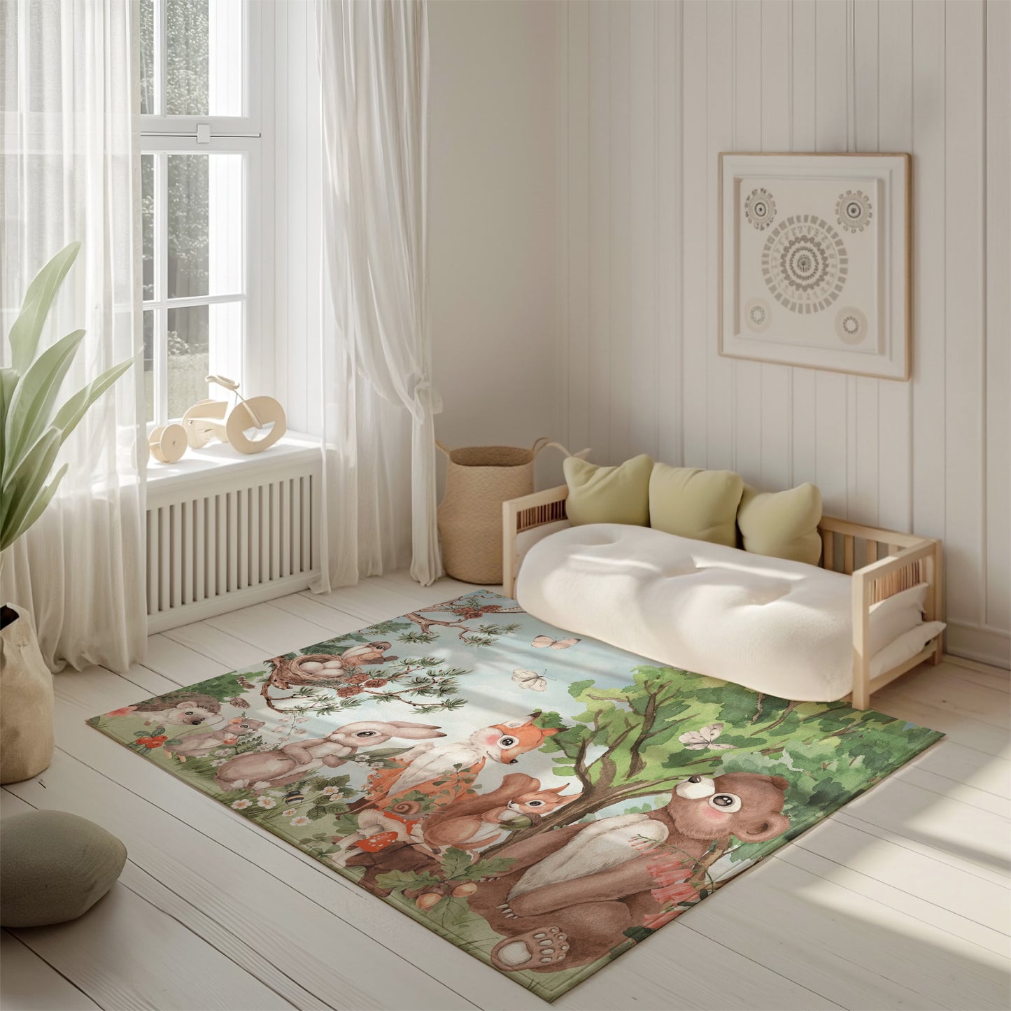 Woodland Animals Nursery Rug