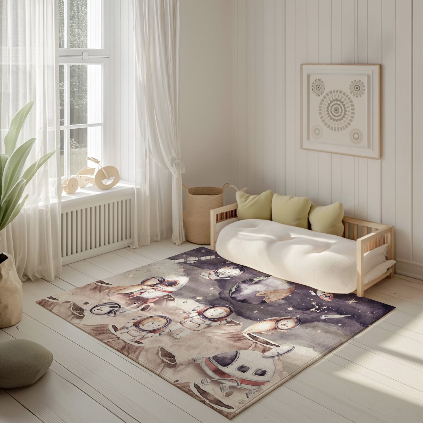 Astronaut Space Nursery Rug