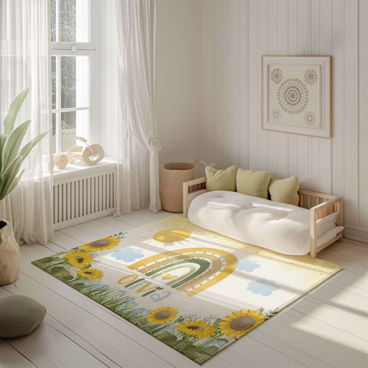 Sunflower Rainbow Nursery Rug