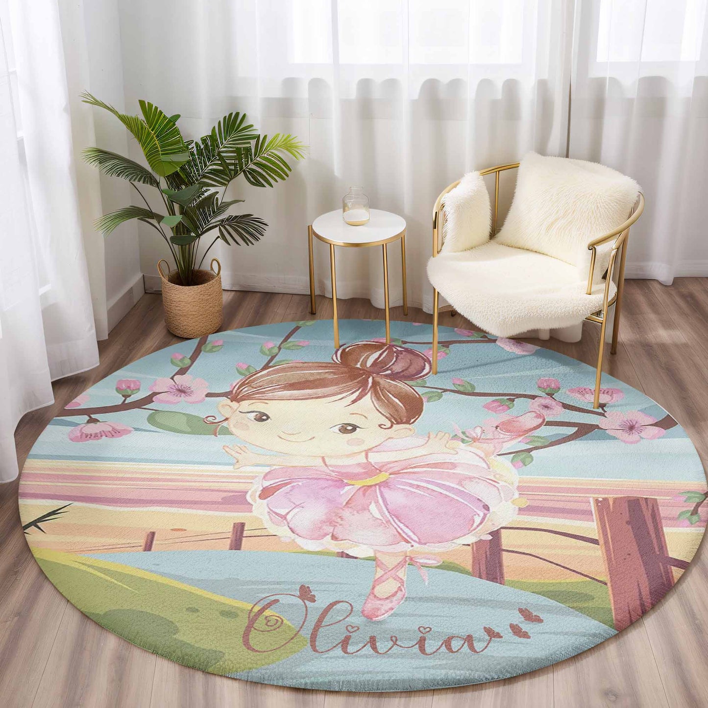 Ballet Girl Round Rug