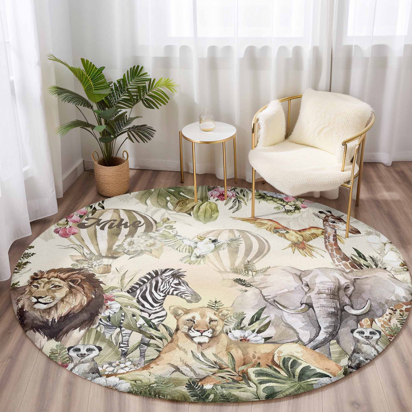 African Animals Round Rug