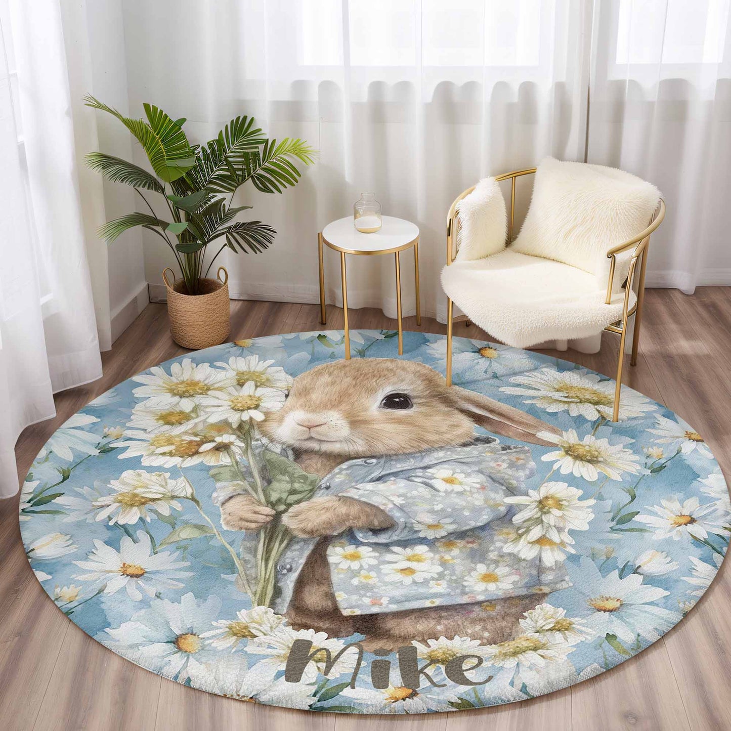 Daisy Bunny Round Rug