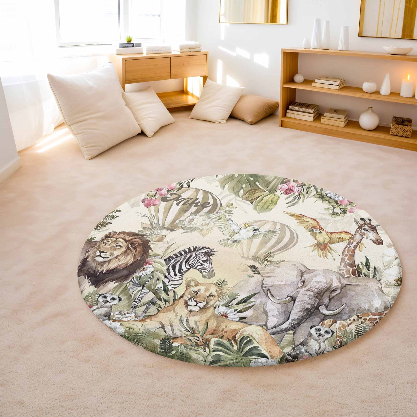 African Animals Round Rug