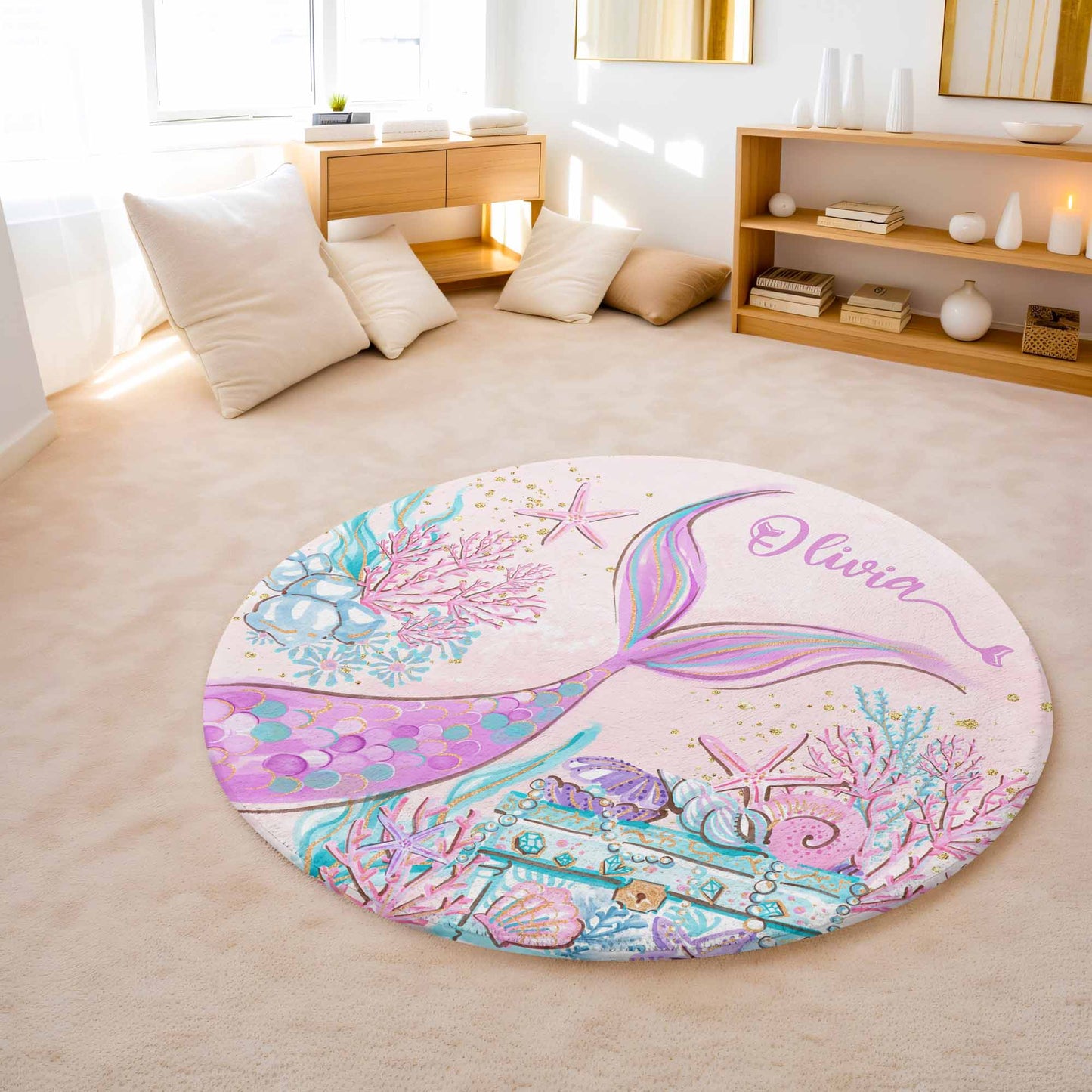 Little Mermaid Round Rug