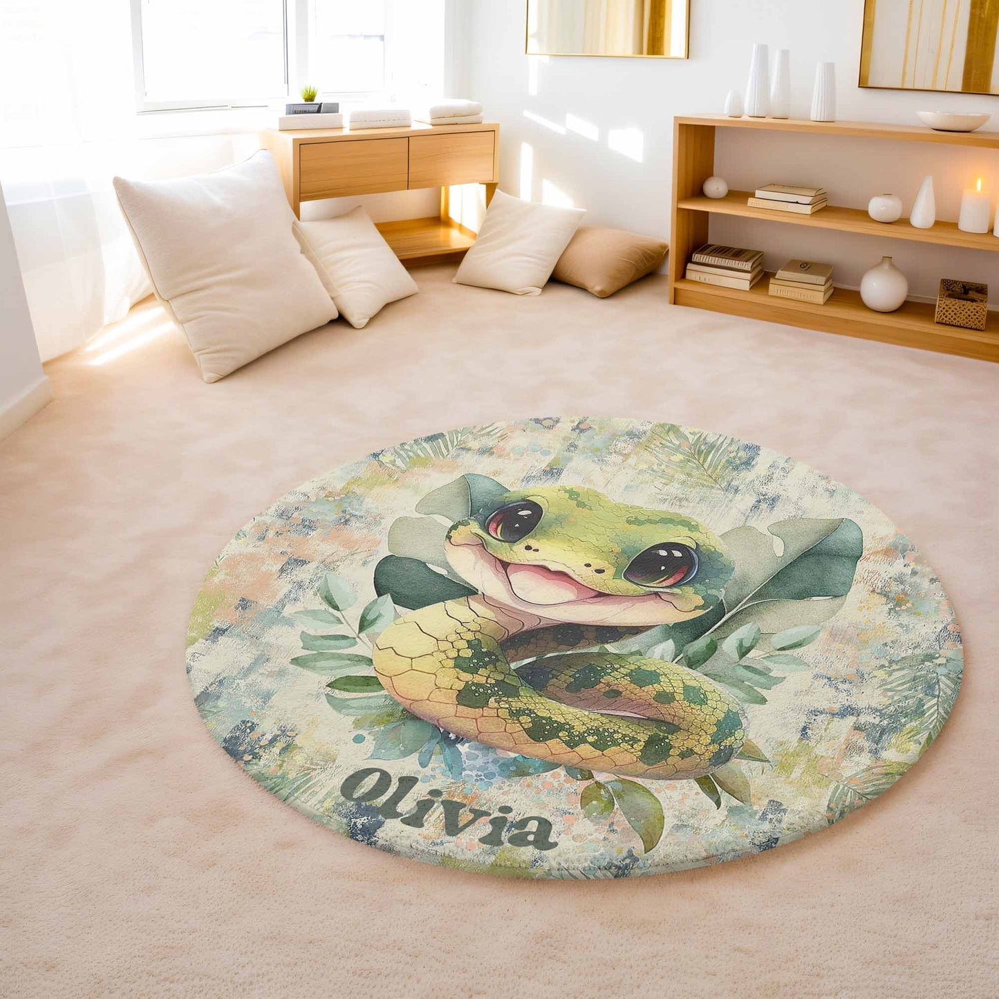 Tropical Snake Round Rug