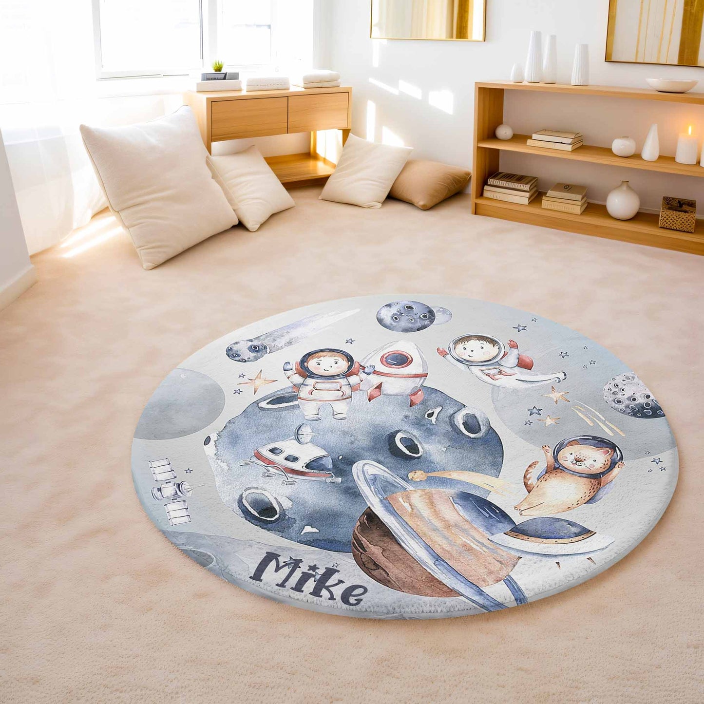 Astronaut Space Round Rug