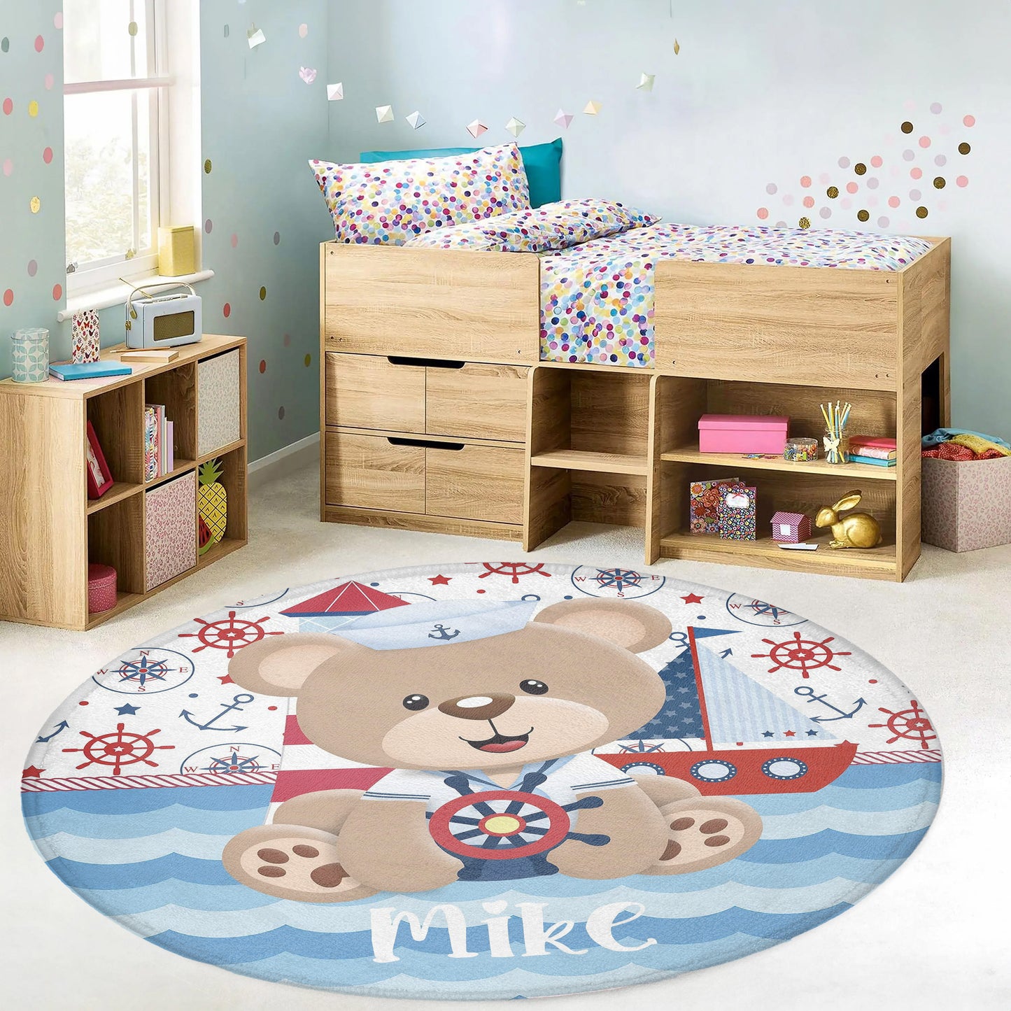 Nautical Bear Round Rug