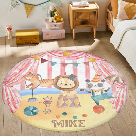 Circus Animals Round Rug