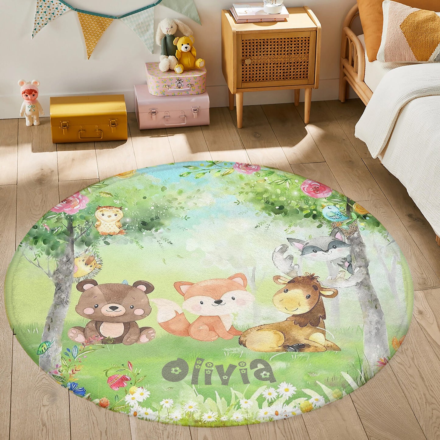 Forest Animals Round Rug