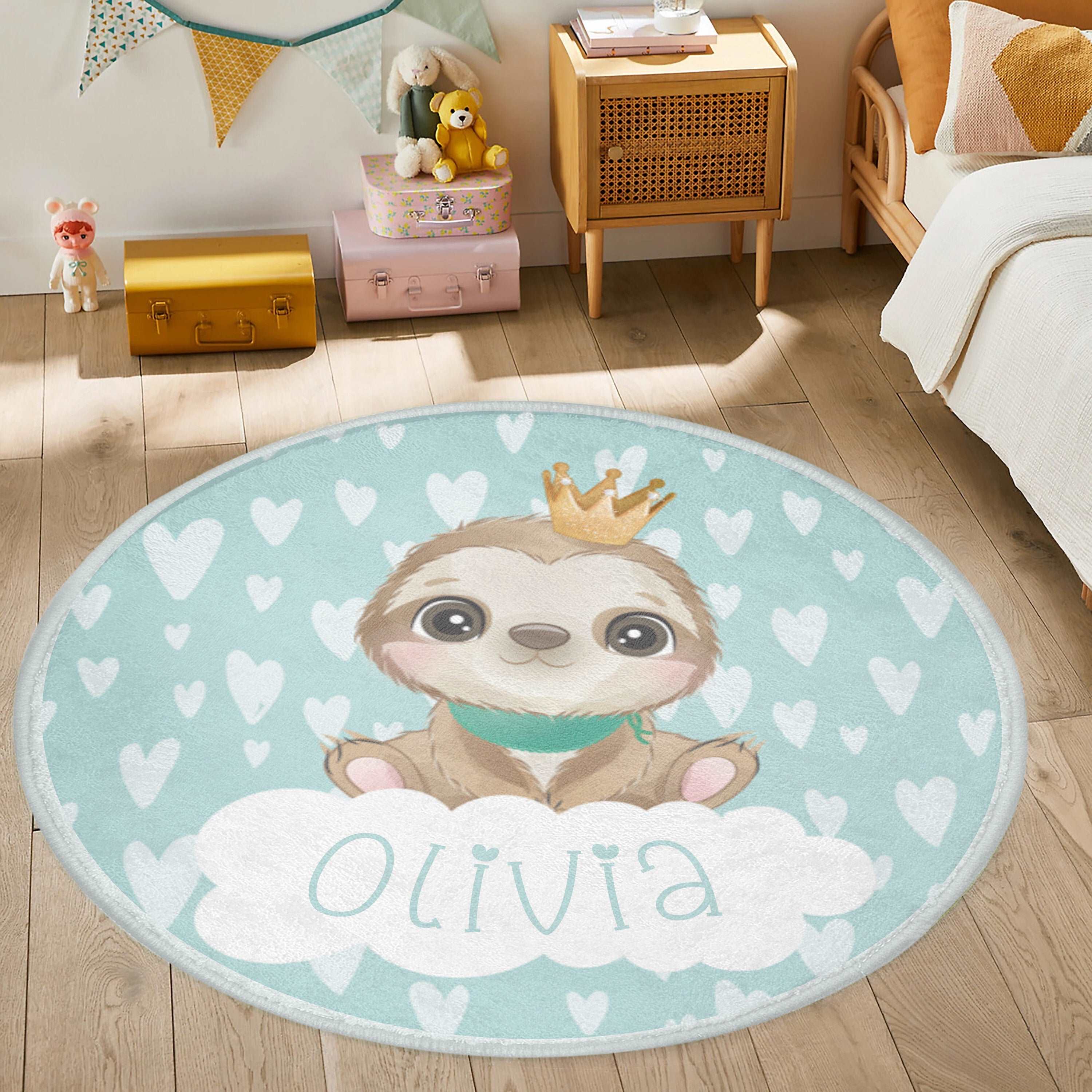 Baby Sloth Round Rug – hugtorugs