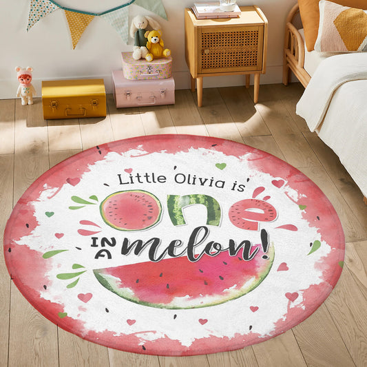 One In A Melon Round Rug