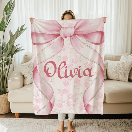 Pink Bow Blanket