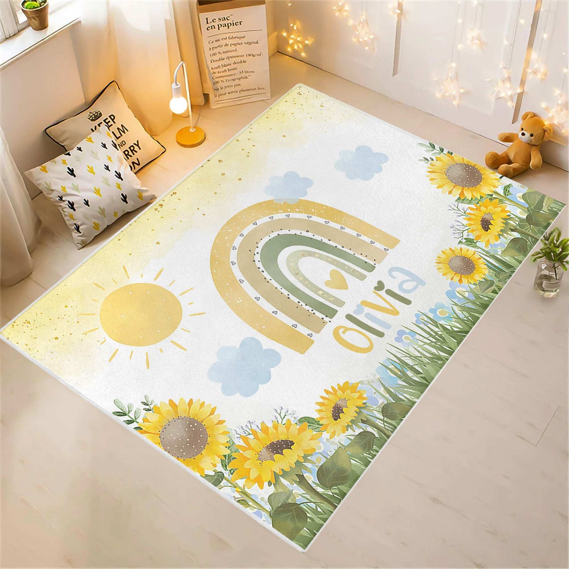 Sunflower Rainbow Nursery Rug