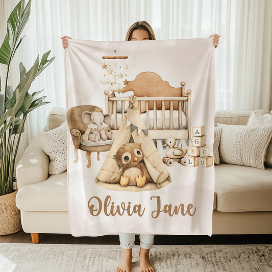Baby Owl Nursery Blanket