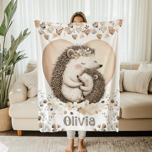 Mom And Baby Hedgehog Blanket