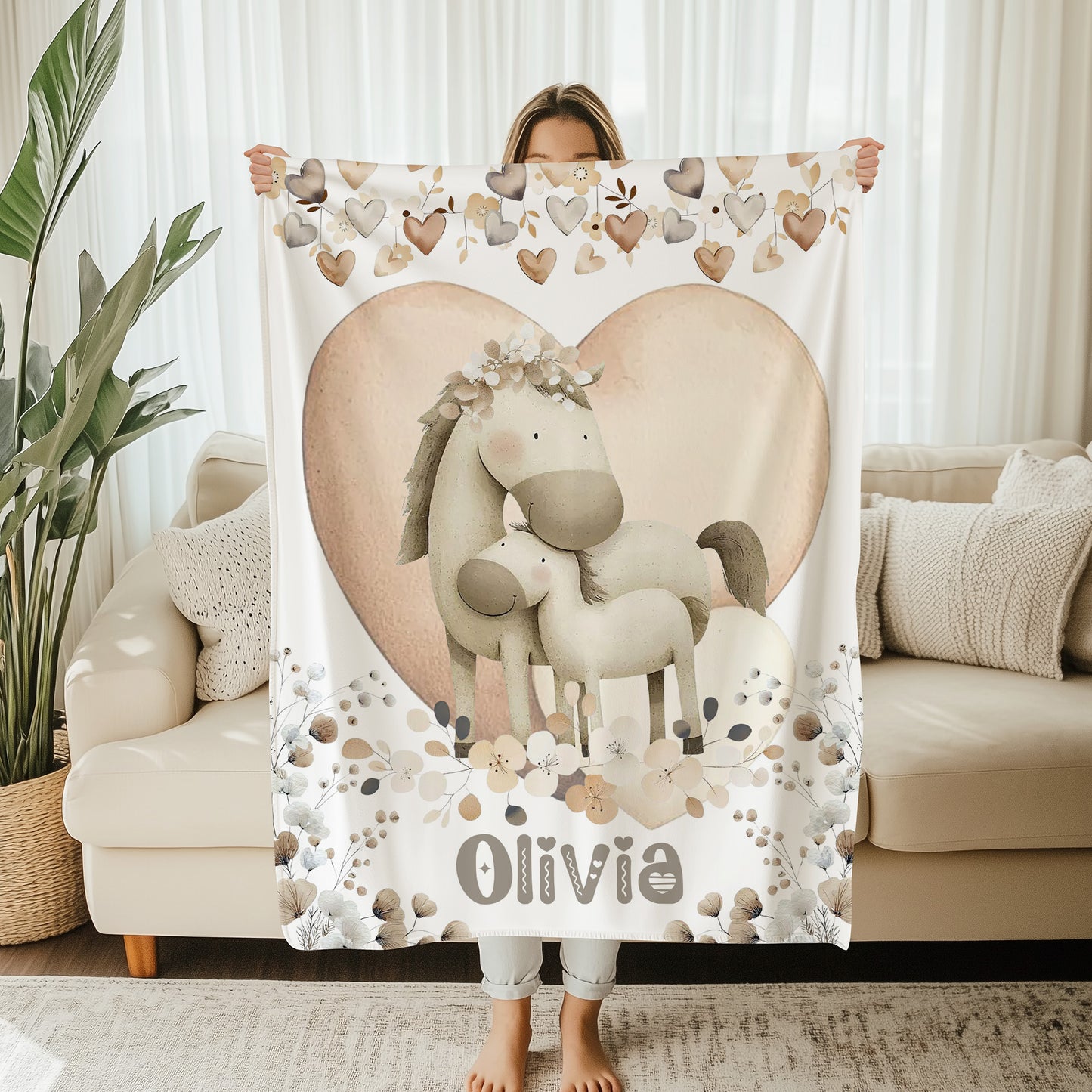 Mom And Baby Horse Blanket