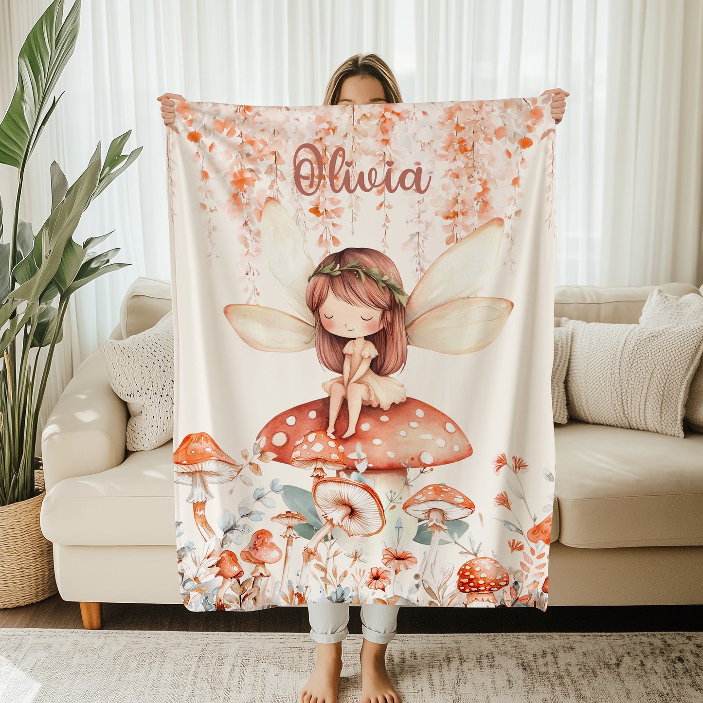 Fairy On Mushroom Blanket
